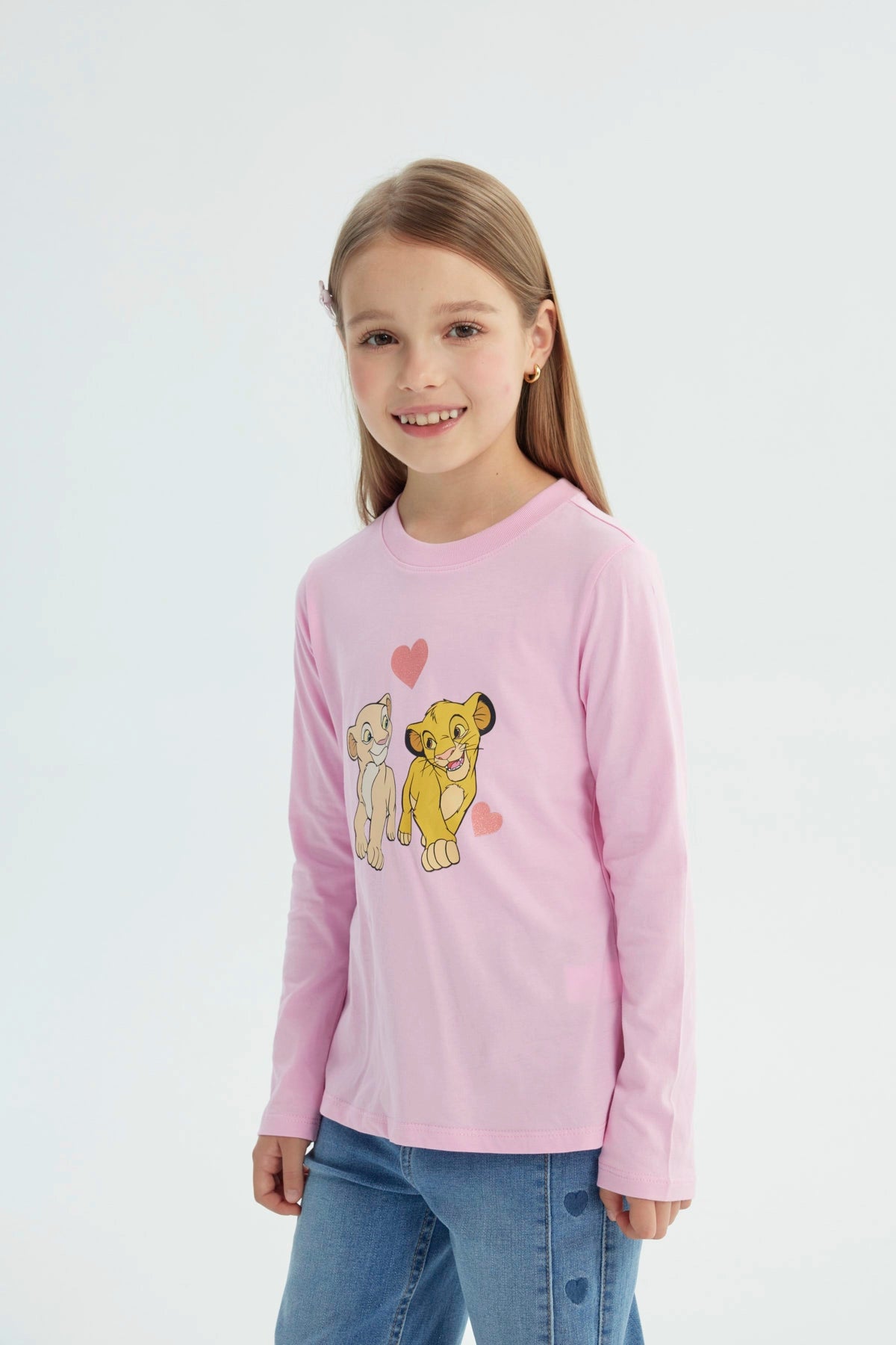 Polera Niña Rey León Rosado