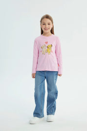 Polera Niña Rey León Rosado