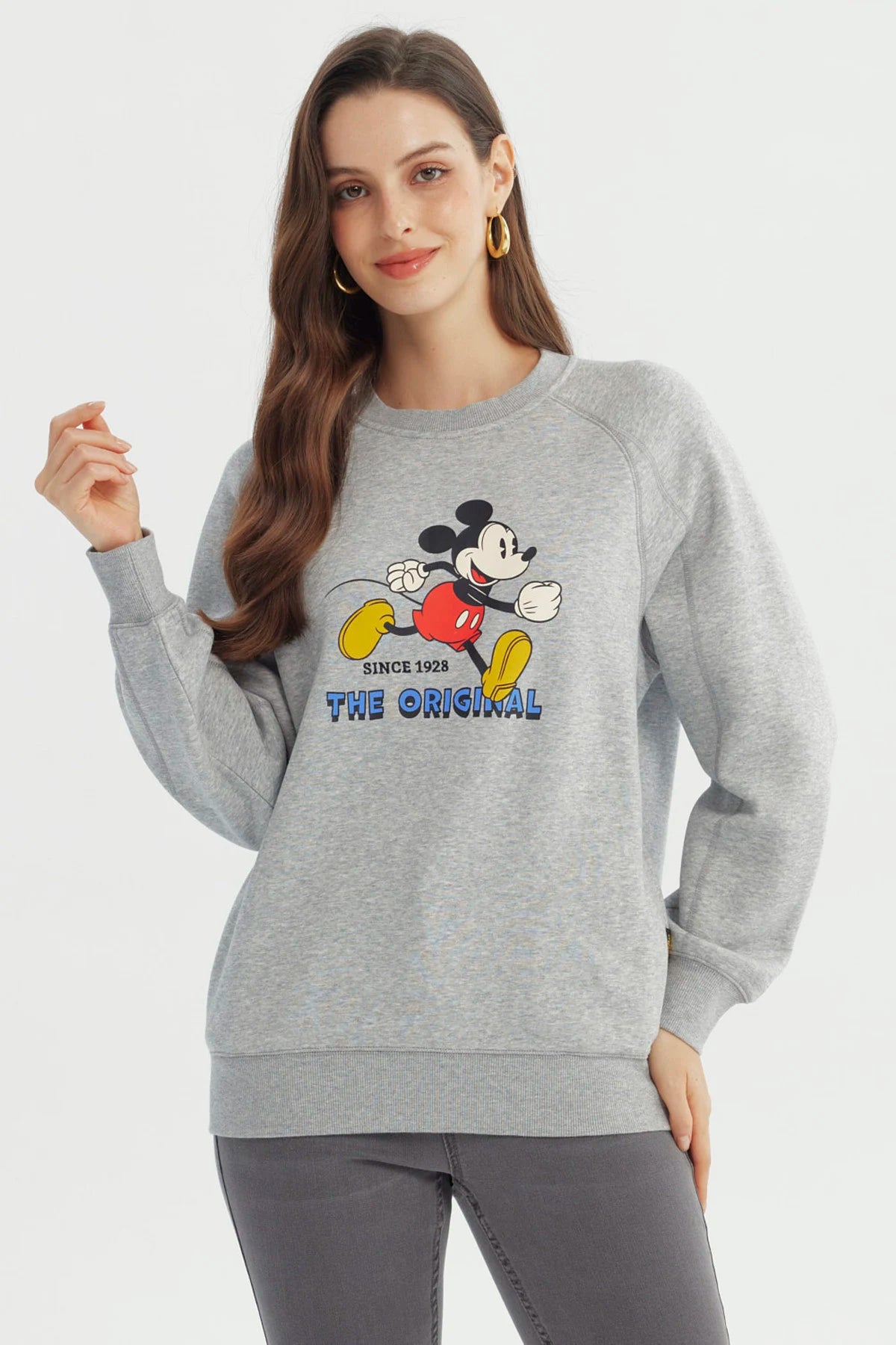 Polerón Mujer Mickey Y Sus Amigos Gris Melange