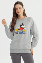 Polerón Mujer Mickey Y Sus Amigos Gris Melange
