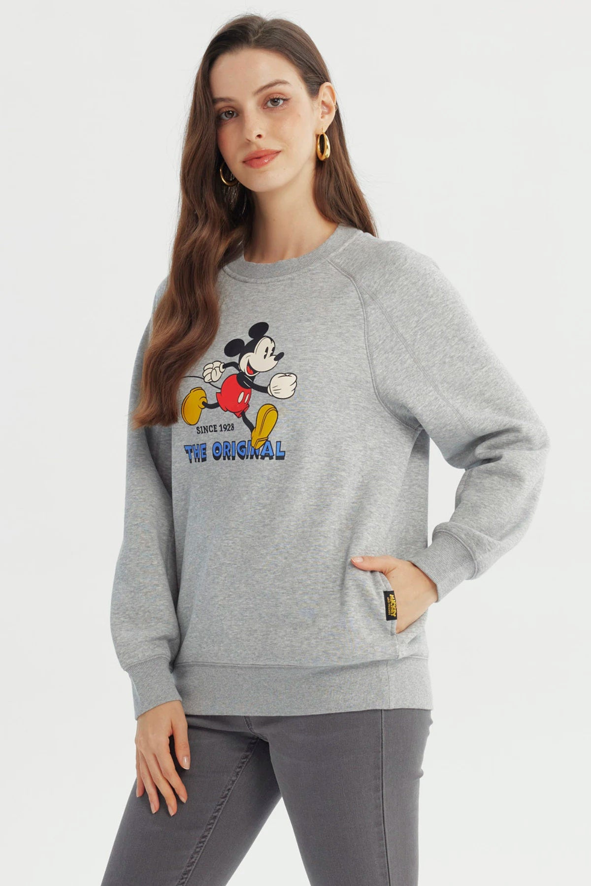 Polerón Mujer Mickey Y Sus Amigos Gris Melange