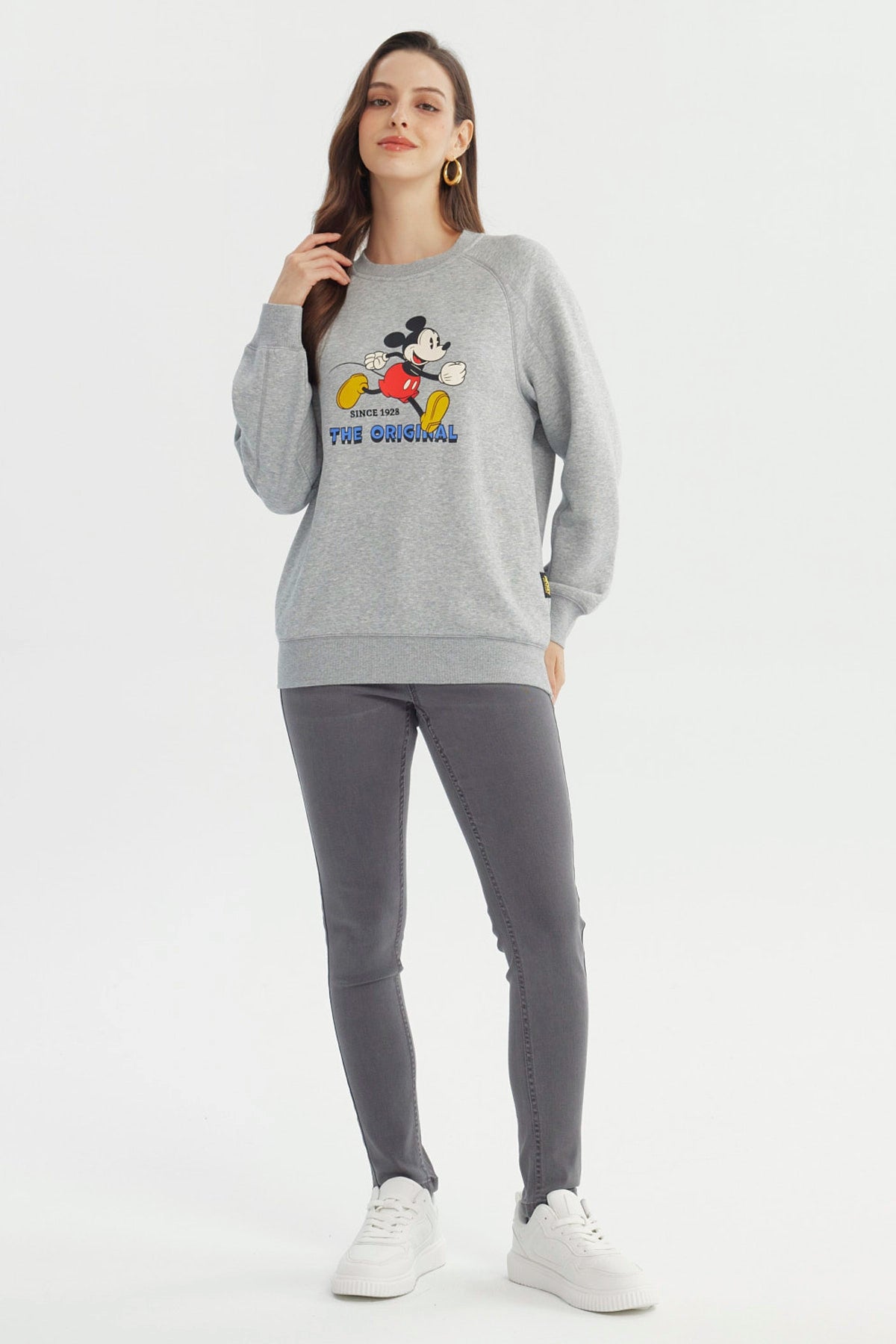 Polerón Mujer Mickey Y Sus Amigos Gris Melange