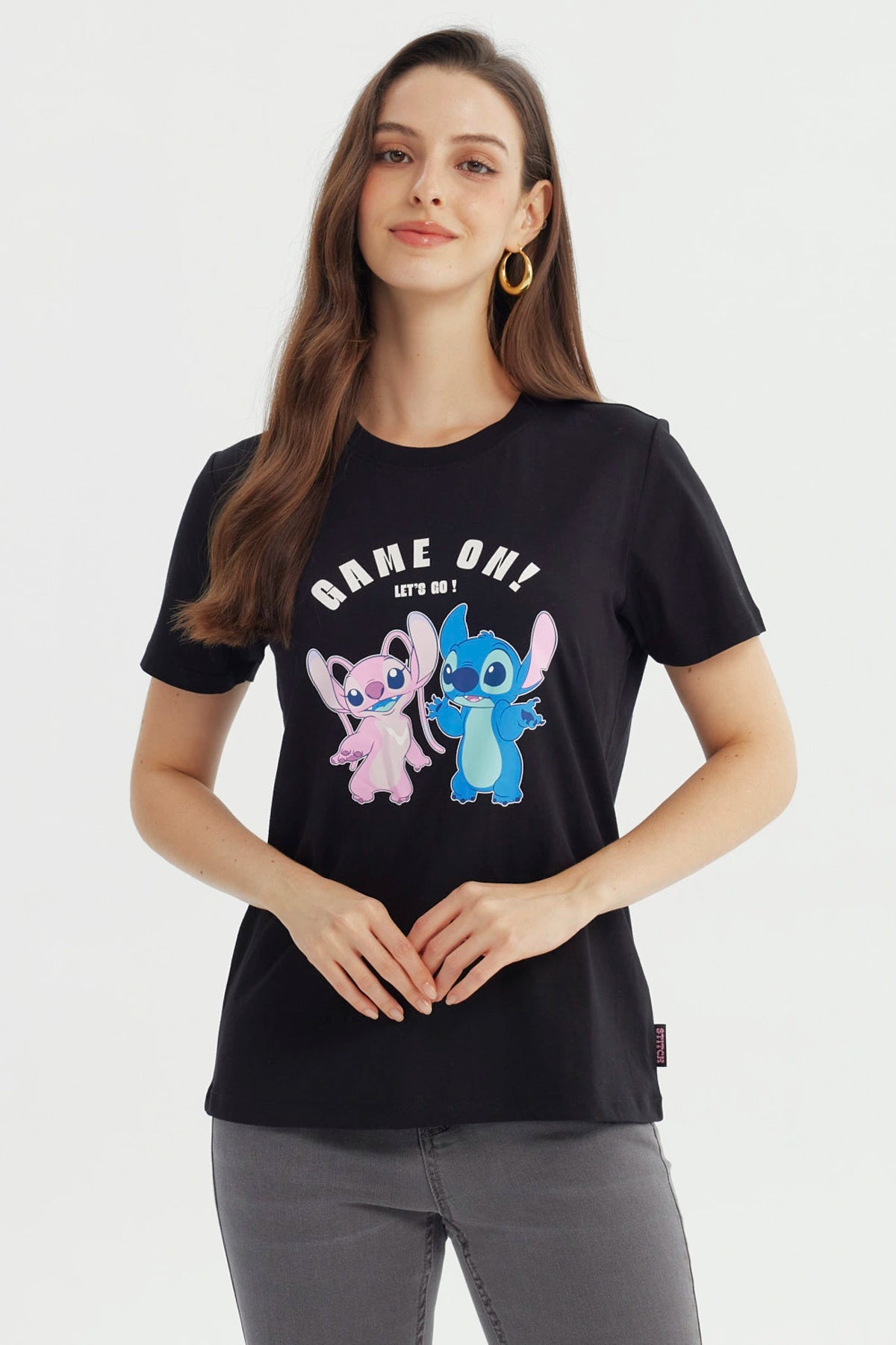 Polera Mujer Lilo & Stitch Negro