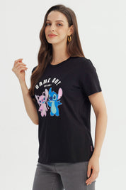 Polera Mujer Lilo & Stitch Negro