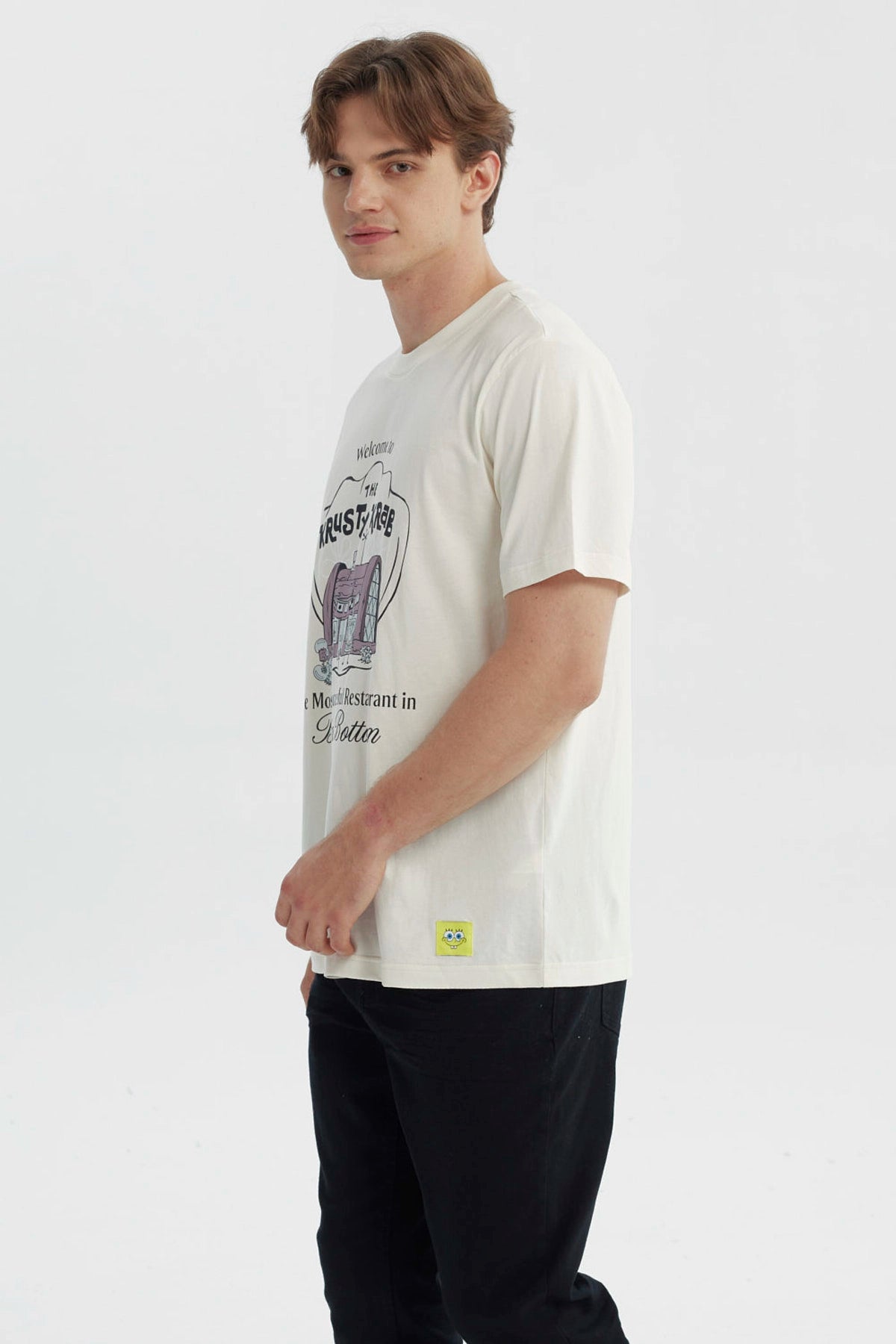 Polera Hombre Bob Esponja Beige