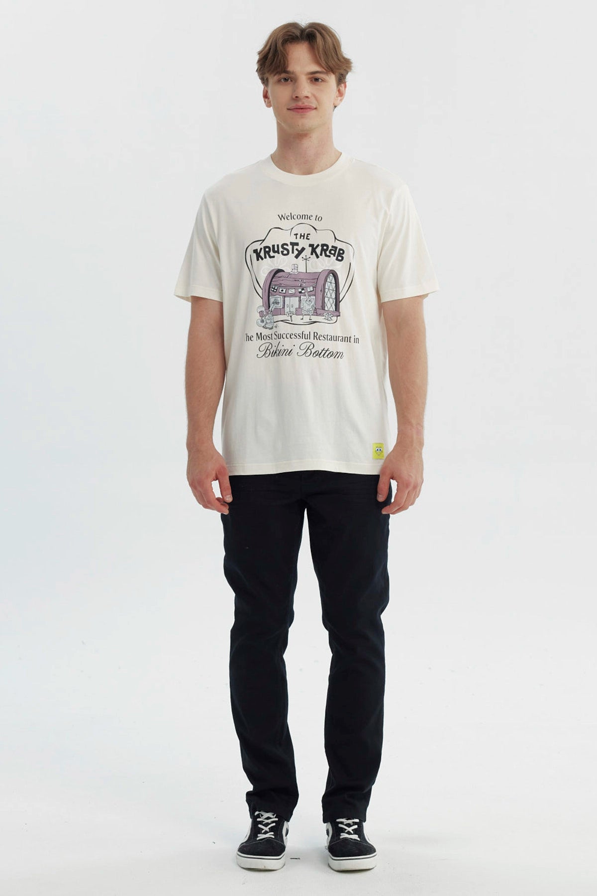 Polera Hombre Bob Esponja Beige