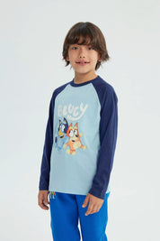Polera Niño Bluey Celeste