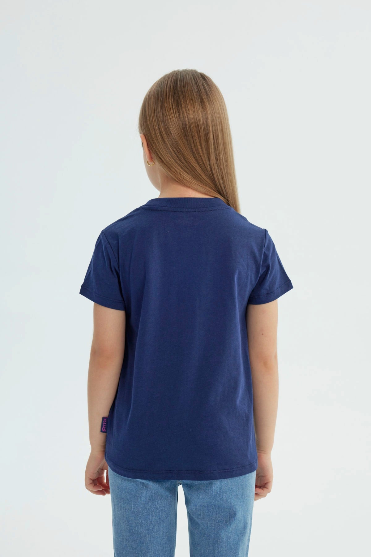 Polera Niña Lilo And Stitch Azul Marino