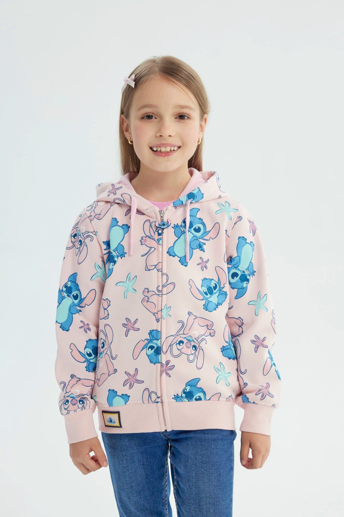 Polerón Niña Lilo And Stitch Rosado