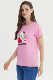 Polera Mujer Hello Kitty Rosado
