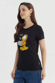 Polera Mujer Garfield Negro