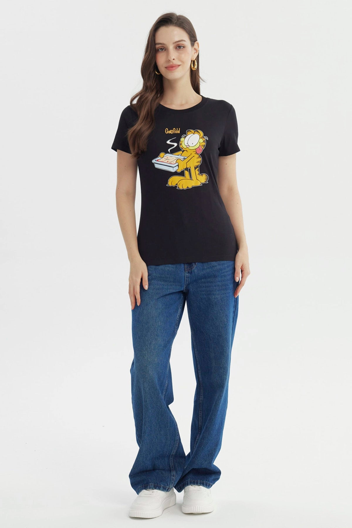 Polera Mujer Garfield Negro