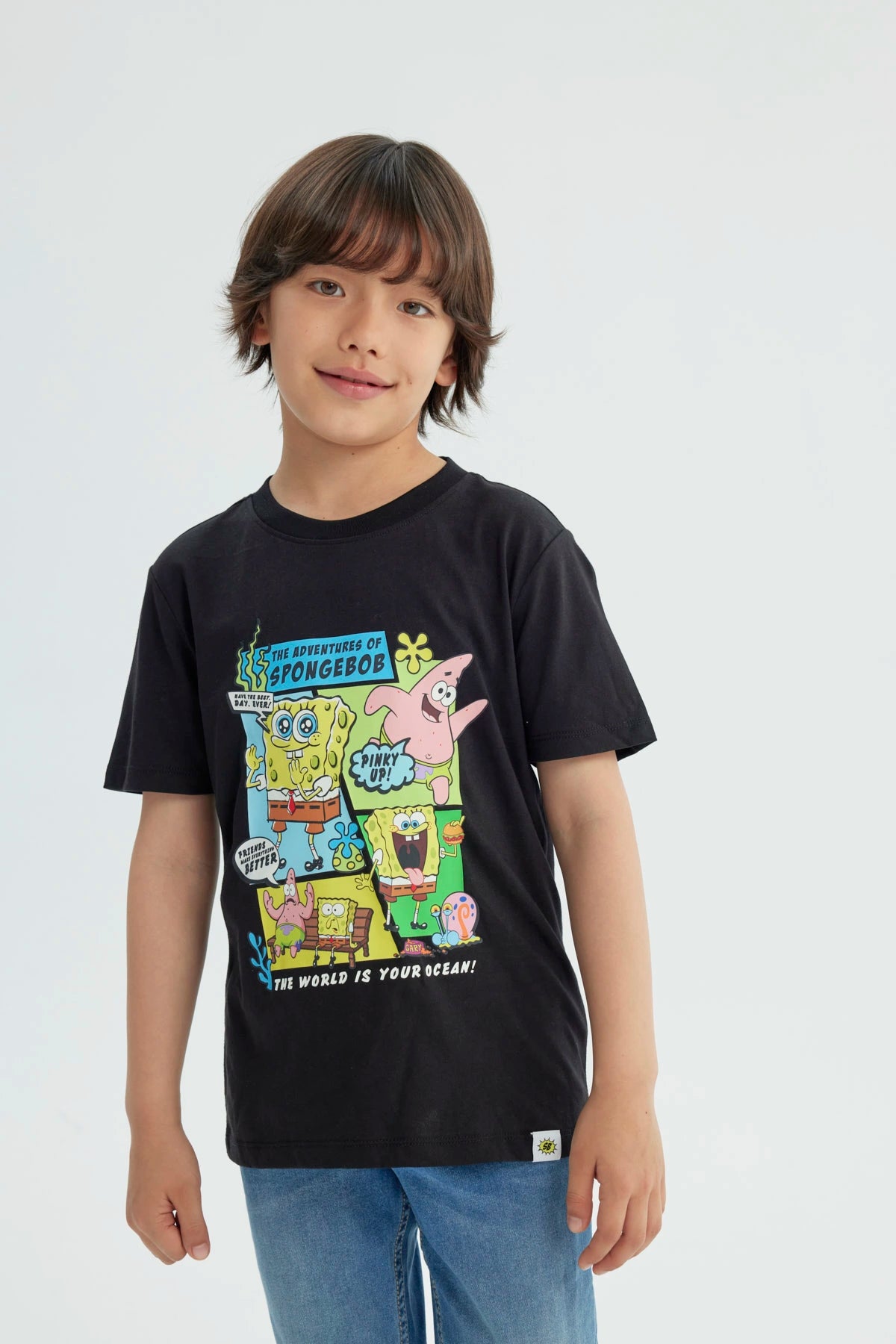 Polera Niño Bob Sponja Negro