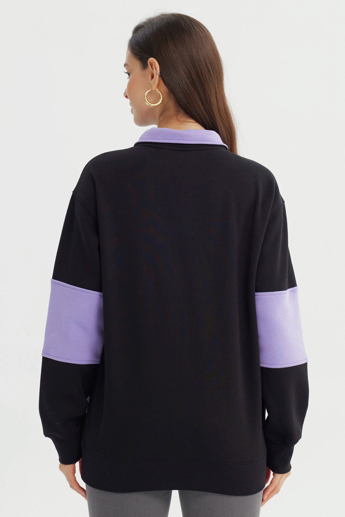 Polerón Mujer Half Zipper Kuromi Negro