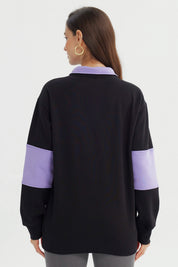 Polerón Mujer Half Zipper Kuromi Negro
