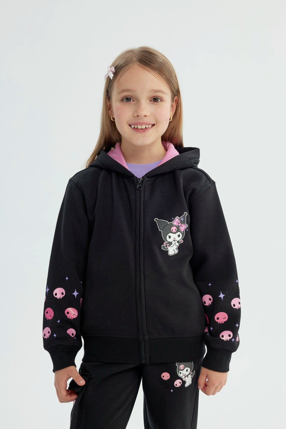 Polerón Niña Kuromi Negro