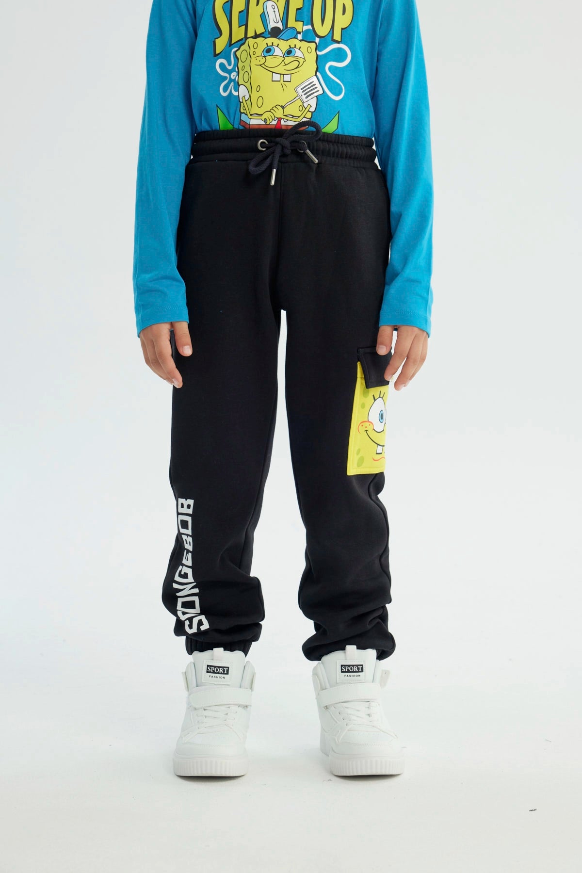 Pantalón Buzo Niño Bob Esponja Negro