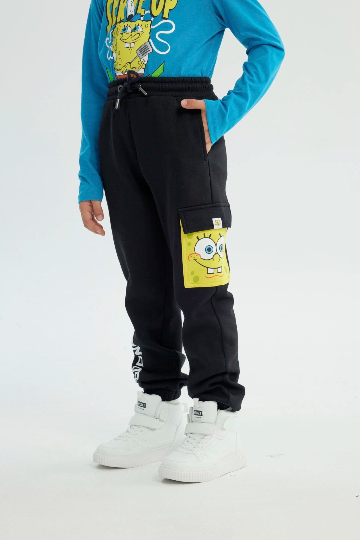 Pantalón Buzo Niño Bob Esponja Negro