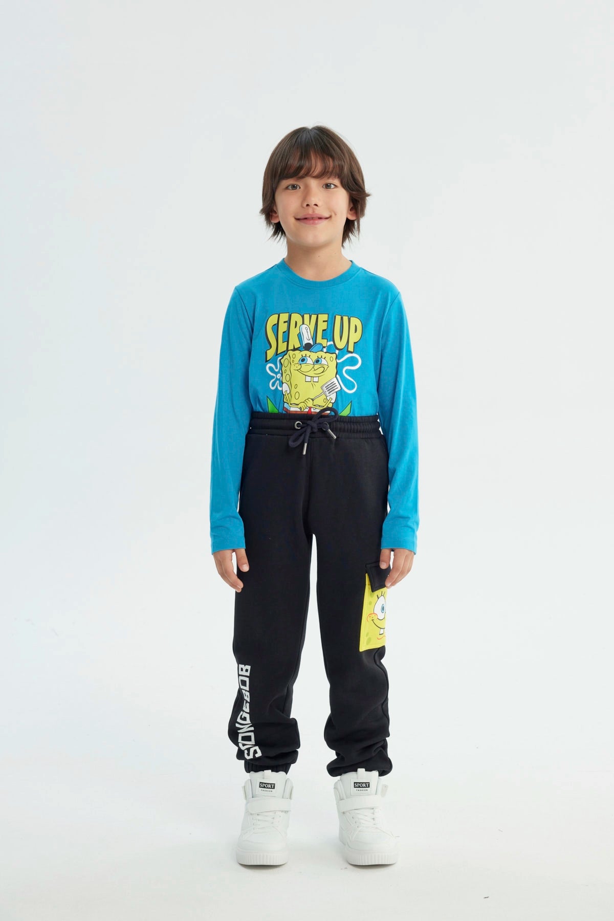 Pantalón Buzo Niño Bob Esponja Negro