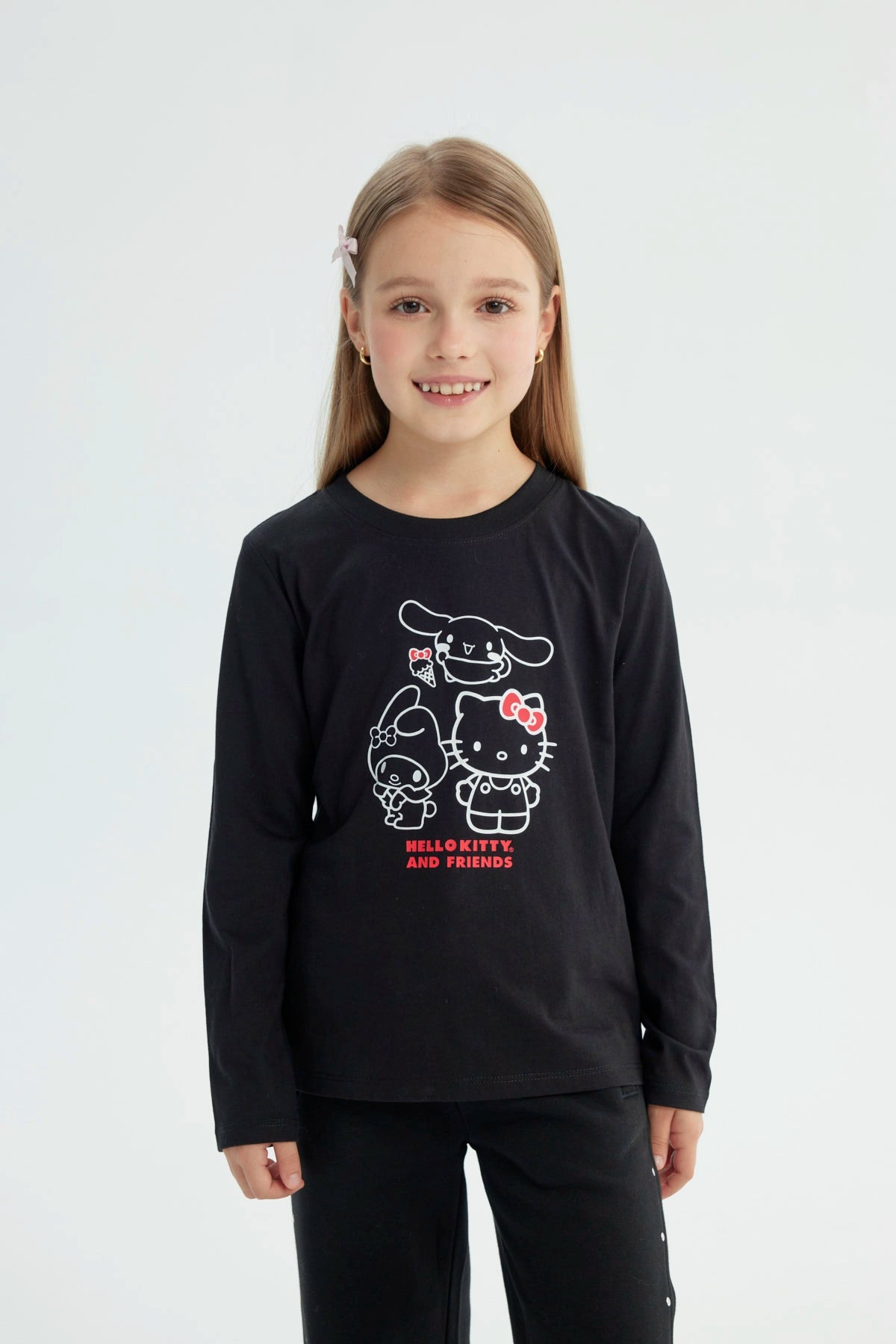 Polera Niña Hello Kitty Negro