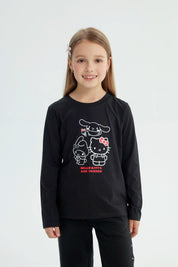 Polera Niña Hello Kitty Negro
