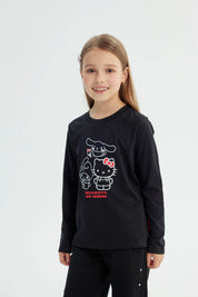 Polera Niña Hello Kitty Negro