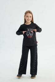 Polera Niña Hello Kitty Negro