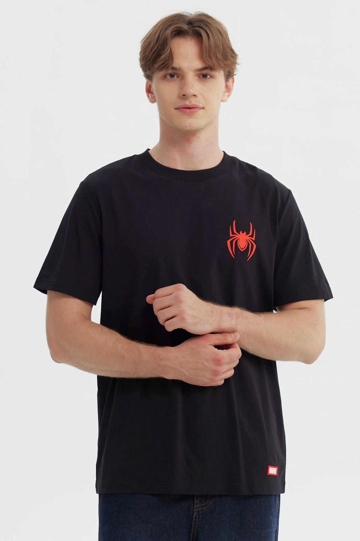 Polera Hombre Spiderman Negro