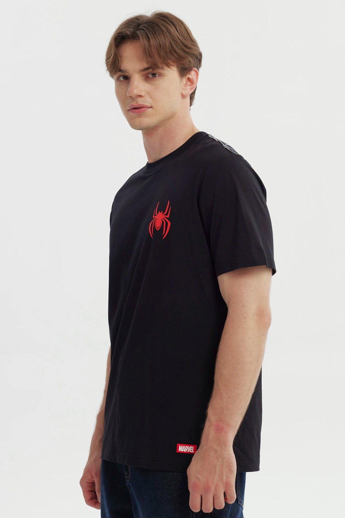 Polera Hombre Spiderman Negro