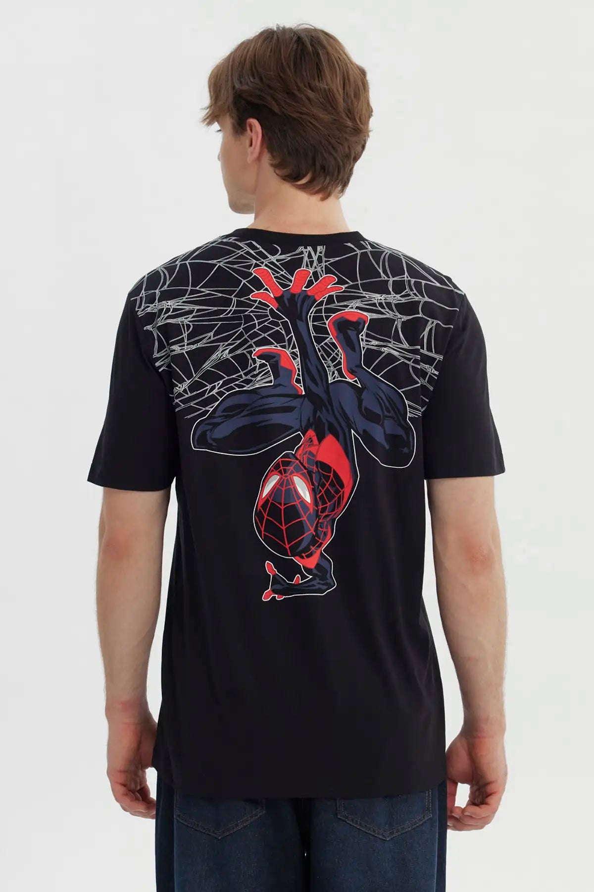 Polera Hombre Spiderman Negro