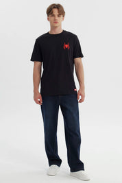 Polera Hombre Spiderman Negro