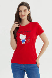 Polera Mujer Hello Kitty Rojo