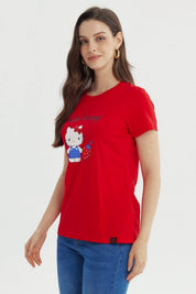 Polera Mujer Hello Kitty Rojo