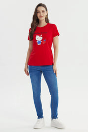 Polera Mujer Hello Kitty Rojo