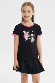 Polera Regular Niña Negro