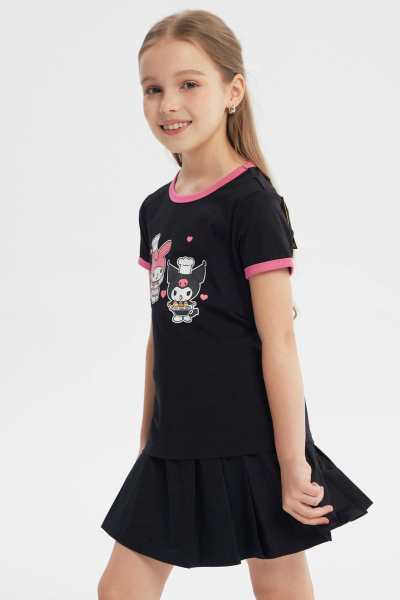 Polera Regular Niña Negro