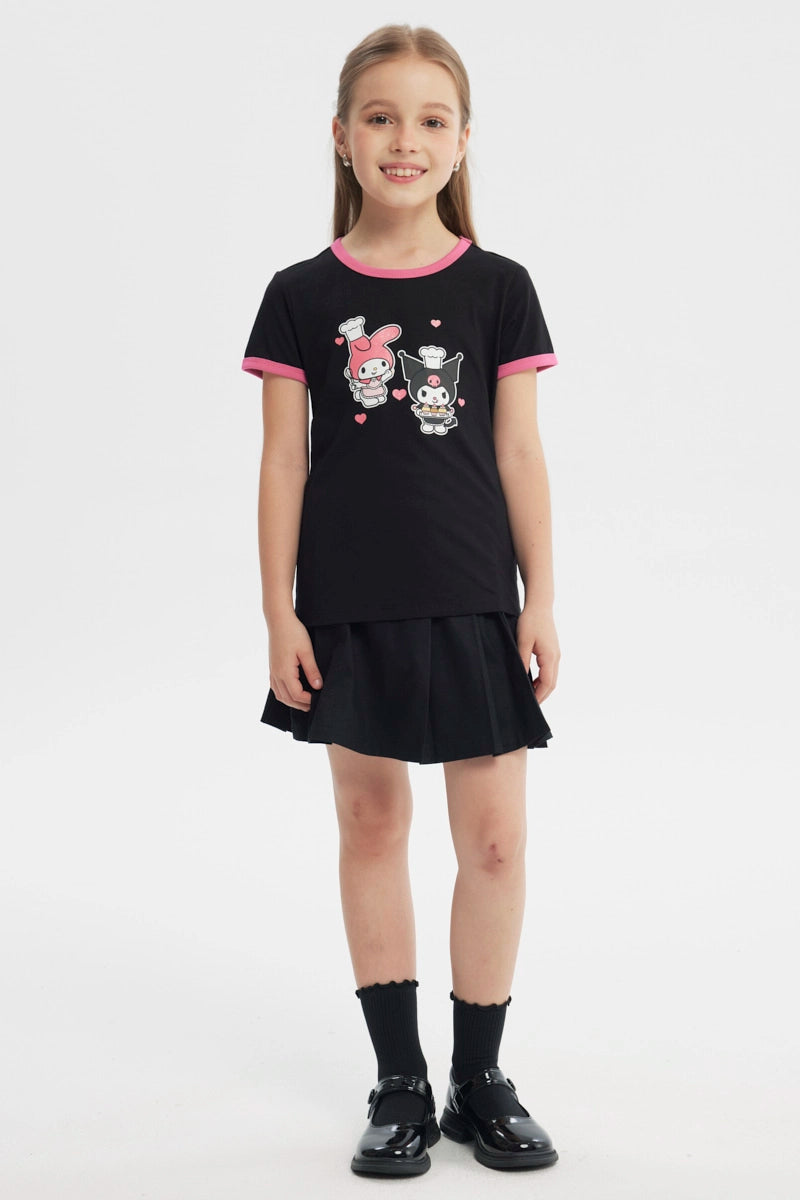 Polera Regular Niña Negro