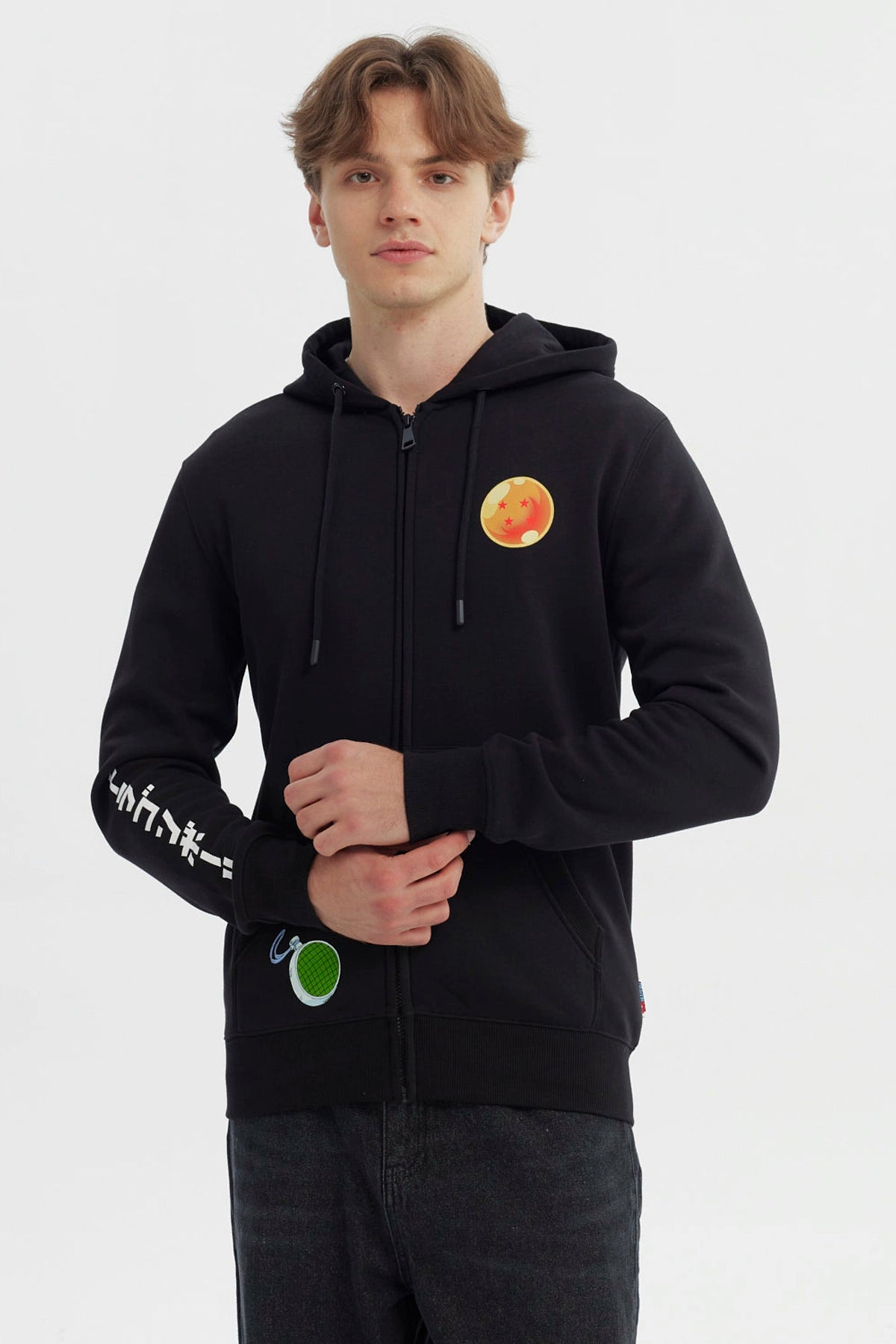 Polerón Hombre Regular Con Gorro Negro