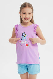 Polera Bluey Niña Lila