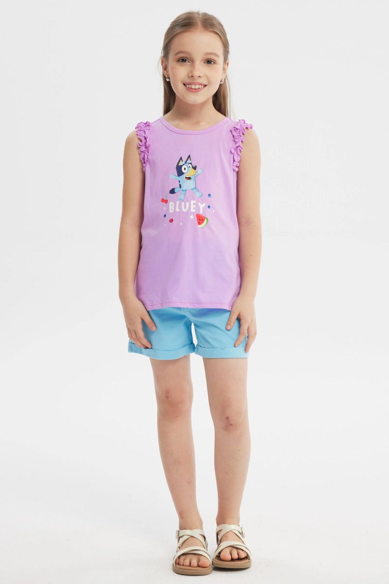 Polera Bluey Niña Lila