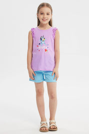 Polera Bluey Niña Lila