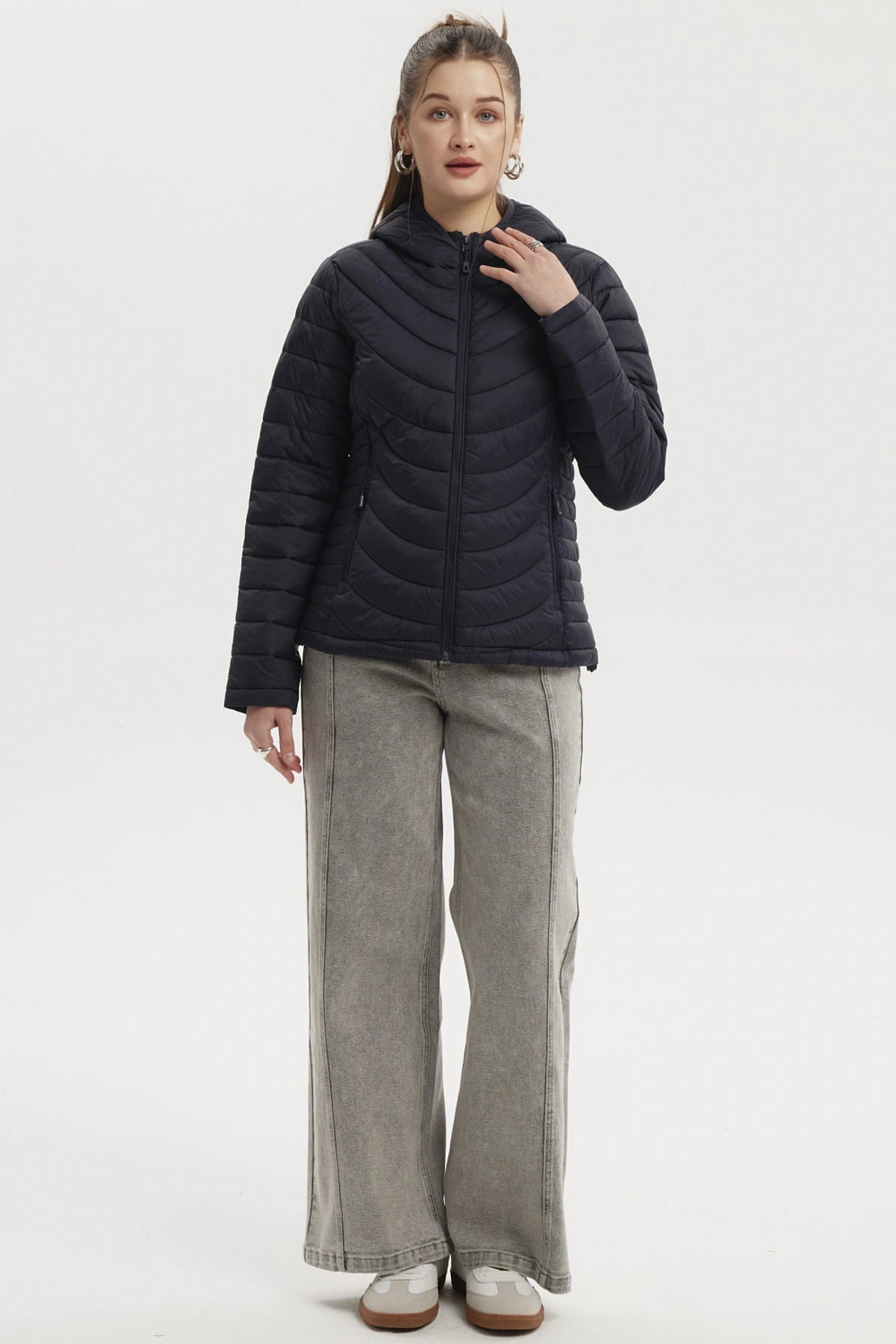 Parka Mujer Mujer Juvenil Azul Marino