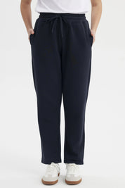 Pantalón Buzo Mujer Calce Recto Slim Azul Marino