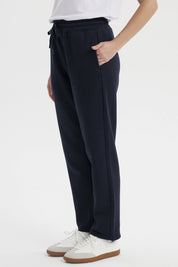 Pantalón Buzo Mujer Calce Recto Slim Azul Marino