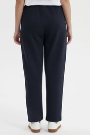 Pantalón Buzo Mujer Calce Recto Slim Azul Marino