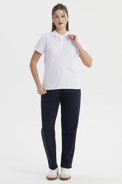 Pantalón Buzo Mujer Calce Recto Slim Azul Marino