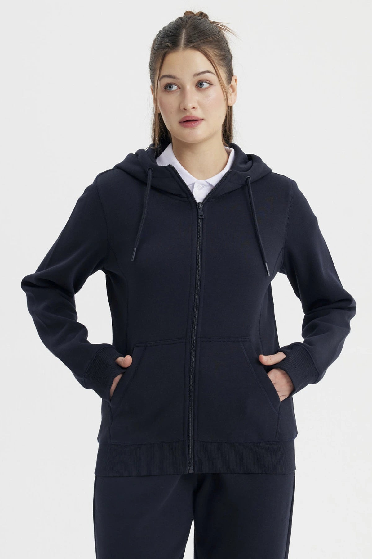 Polerón Unisex Full Zipper Azul Marino