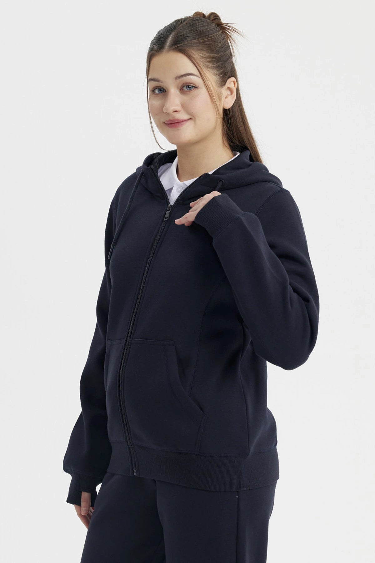 Polerón Unisex Full Zipper Azul Marino