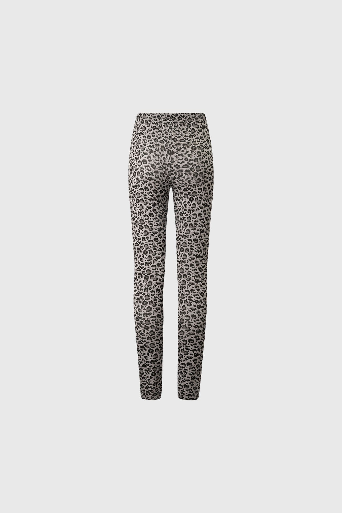 Calzas para niña en negro y estampado leopardo estilo ajustado sin estampa adicional diseño moderno y versátil