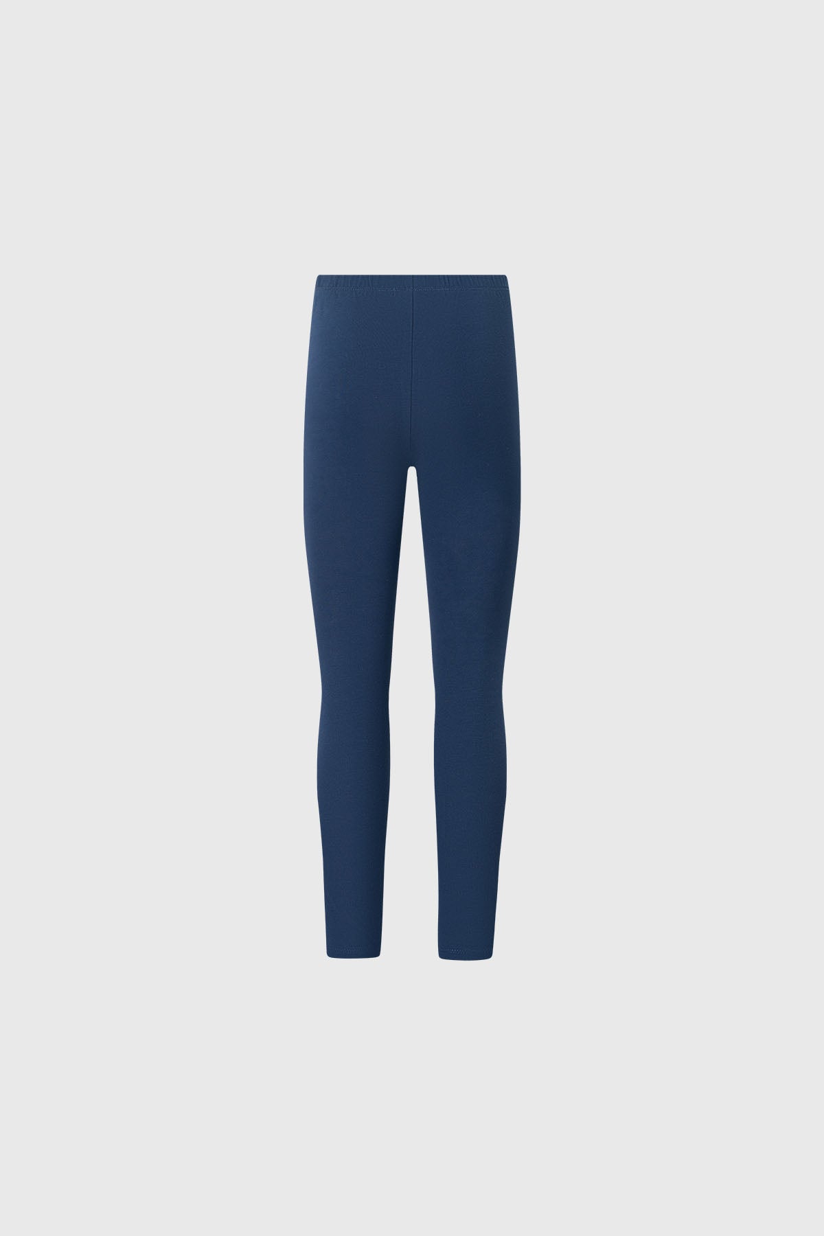Bipack de calzas para niña en azul marino y diseño floral azul blanco calza lisa y estampada a la izquierda de tamaño completo